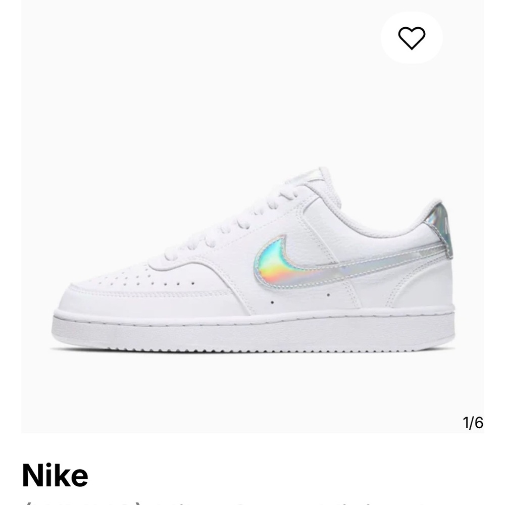 Nike Court Vision silver iridescent (size 7.5) good condition. +nike box
